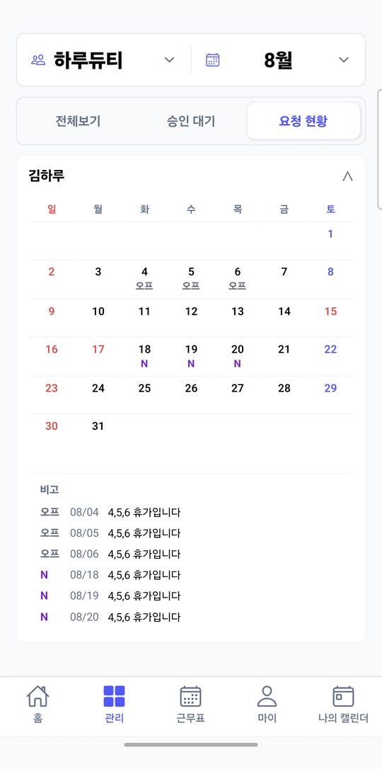 요청 현황